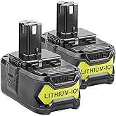 Futurebatt 2Pack 18V 6.0 Ah HIGH Capacity Battery for Ryobi ONE+ System P102 P103 P105 P107 P108 P109 P122 18-Volt LED Gauge Indicator Cordless Tool Battery