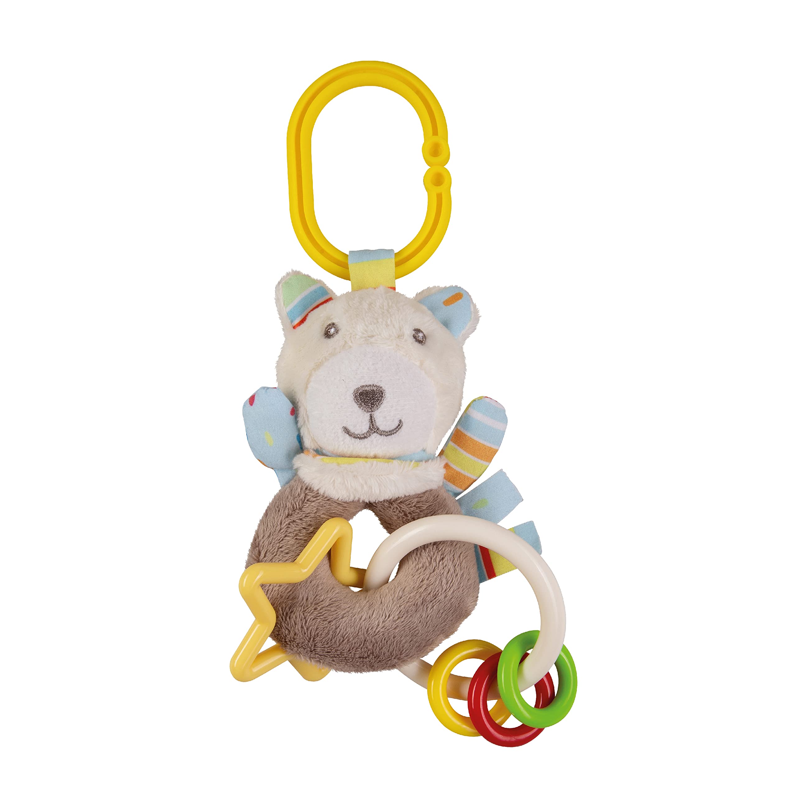 Baby-Nova Rattle Hanging Toy Made of Soft Fabric for Babies - Motor Skills Toy, Rattle, Grasping Toy, Teething Ring - Cute Baby Toy for Boys and Girls to Play and Cuddle - Teddy Bear — image 1