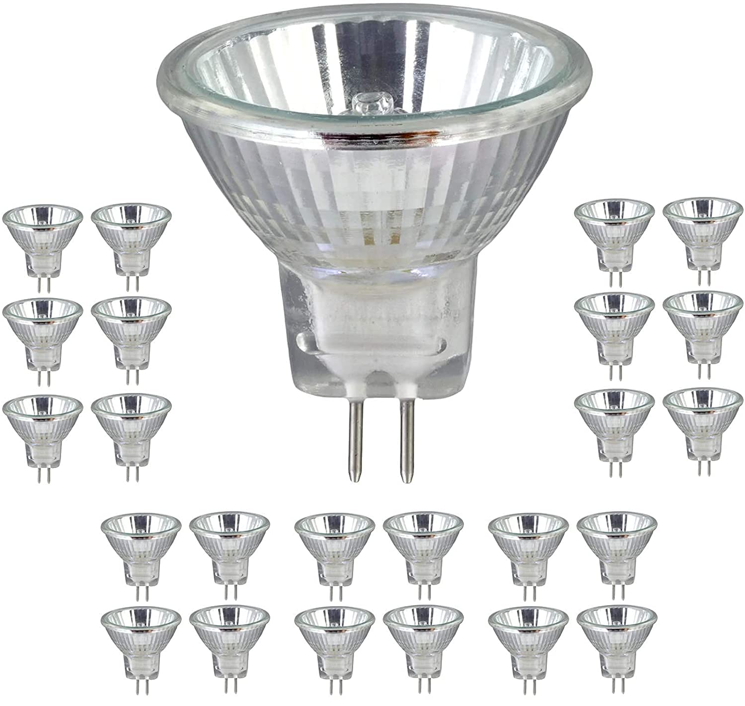 24x MR16 GU5.3 Halogen Bulbs 50W 12V Dichroic Lamp - Dimmable, 680 Lumens, Instant Full Brightness (Pack of 24, Bulk Buy)