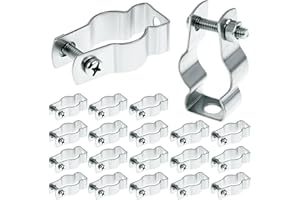 QWORK 3/4" EMT Rigid Conduit Hanger, 20 Pack Conduit Hanger with Bolt, Zinc Plated Insulated Supports, Pipe Clamps