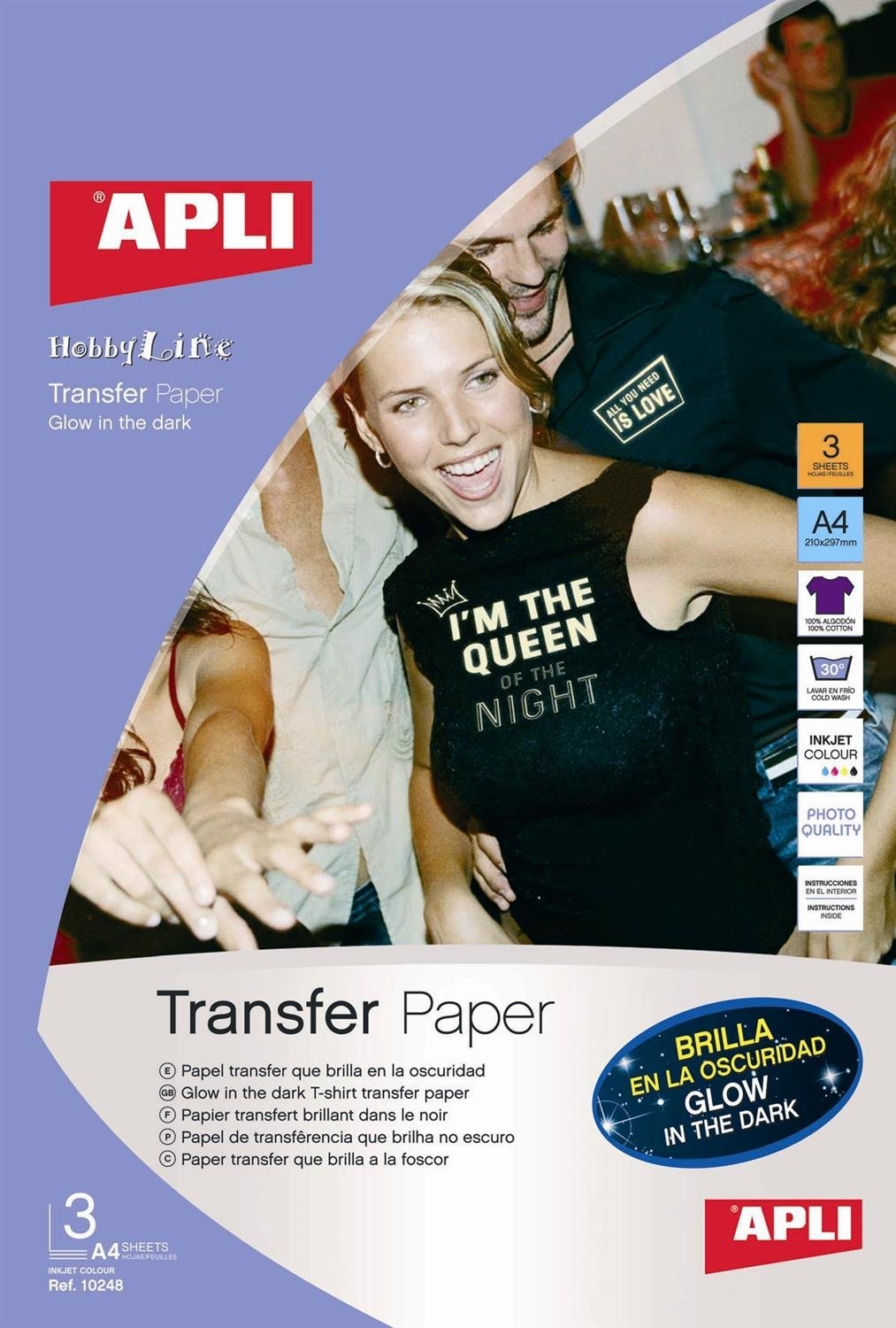 Apli Transfer Paper Sheets 3 feuilles Brille Dans la nuit