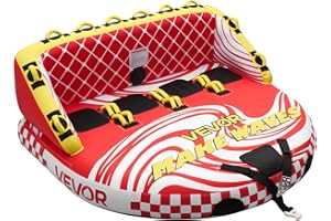 VEVOR Towable Tube for Boating, 1-4 Riders Inflatable Boat Tubes and Towables, 680lbs Water Sport Towable Tube for Boat to Pu