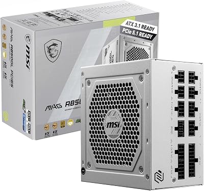 MSI MAG A850GL WHITE 850W ATX 3.0 Fully Modular PCIe 5.0 Gold PSU