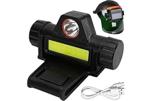 Rechargeable Welding Helmet Light Attachment – Versatile Headlamp Flashlight with Mount Holder, Automatic Dimming, Strong Hea