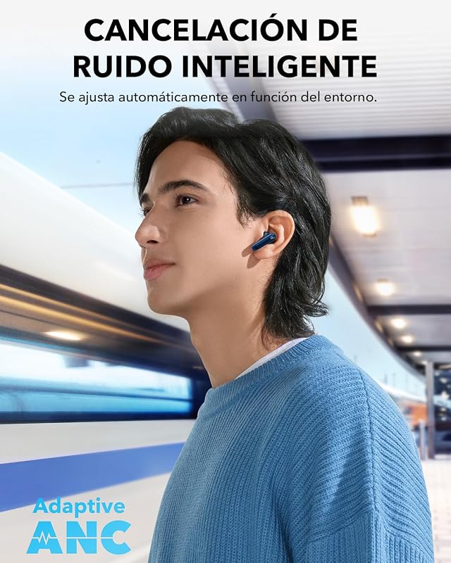 Fones de ouvido bluetooth sem fio anker soundcore p40i com cancelamento de ruído adaptativo ambiental, graves intensos, 60 horas, suporte para telefone, ipx5, carregamento sem fio, bluetooth 5.3