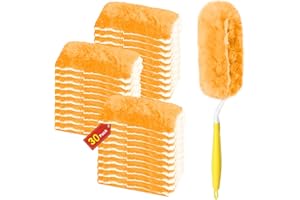 BEVAUEG Duster Refill for Swiffer Duster, 30 Count Heavy Duty Duster Refills with 1 Handle, 360 Dusters Refills Kit, 2 Sided Disposable Dusters for Swiffer Duster Extended Handle for Cleaning