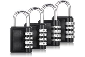 JIANTA 4 Pack Combination Lock, 4 Digit Combination Padlock, Outdoor Waterproof Padlock for School Gym Locker Lock, Padlocks 