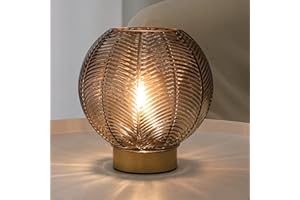 LUSHARBOR Battery Operated Lamp with Timer, Cordless Table Lamps with Led Bulb, Battery Powered Lamp Nightlight, Small Table Lamps for Living Room Decorative Beside Lamp for Corner Bedroom-Amber