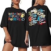 Around The World Shirt Women Magical Oversized Shirt Funny Magic Tour Graphic Tees Funny Traveler Vacation Short Sleeve Top