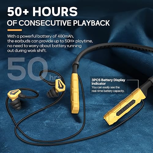 MIPEACE Earplug Headphones for Work, Neckband Wireless Work