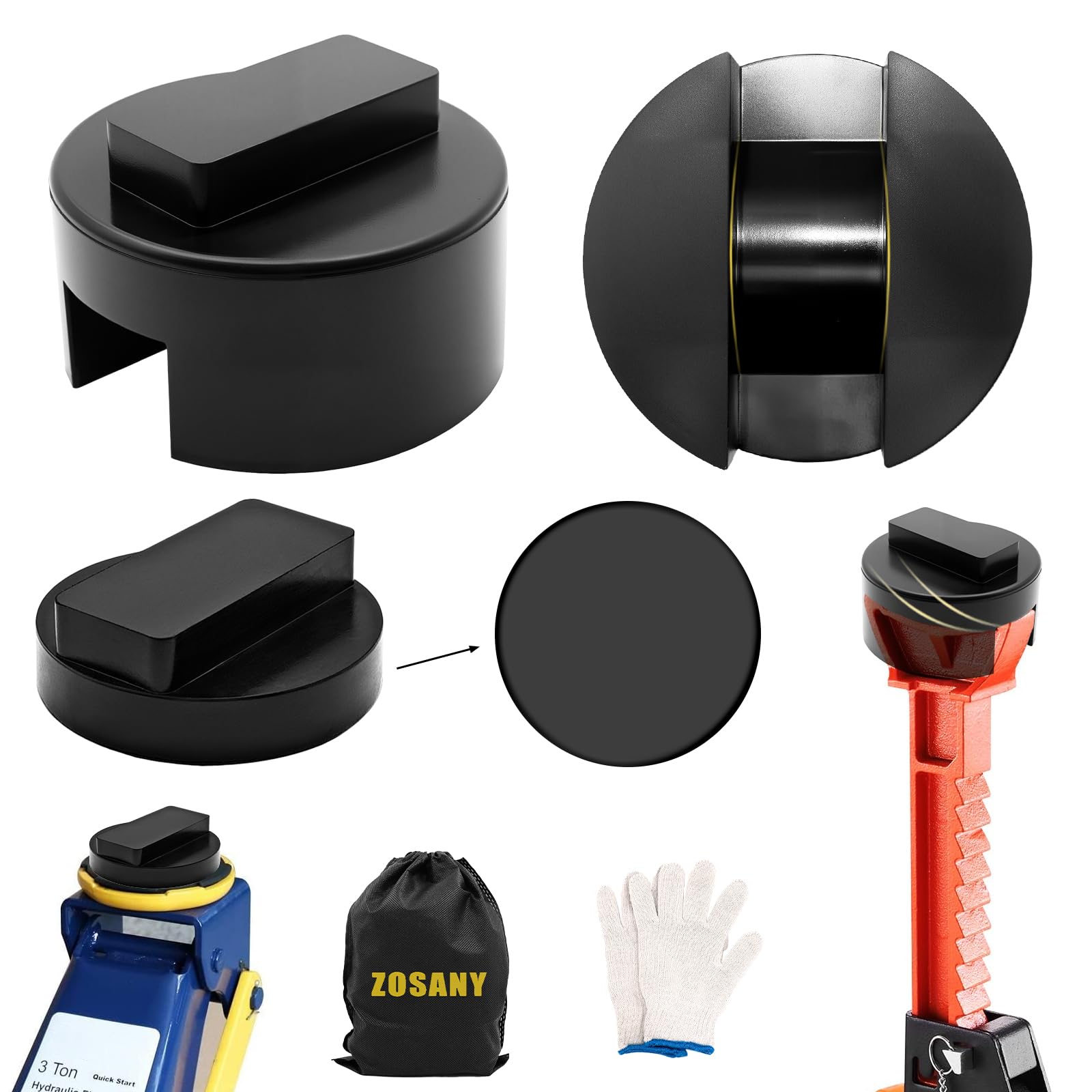 Photo 1 of 4PCS Pinch Weld Jack Pads for BMW and Mini,Rubber Floor Jack Pad, Slotted Frame Rail Protector for Pinch Welds Jack Pad,Jack Stand Adapter with Storage Bag