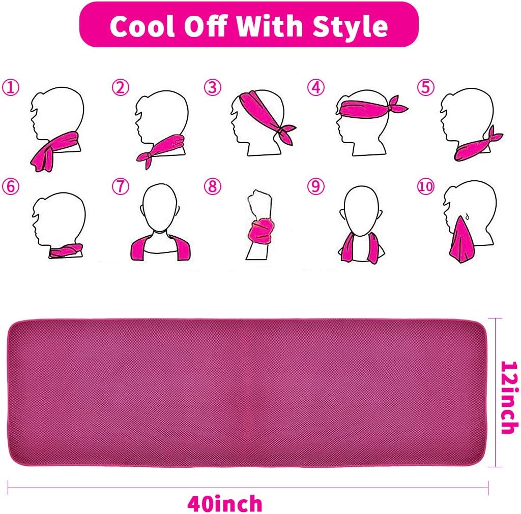 U-pick 4 Packs Cooling Towel (40"x 12"),Ice Towel,Microfiber Towel,Soft Breathable Chilly Towel for Yoga,Sport,Gym,Workout,Camping,Fitness,Running,Workout & More Activities: Home & Kitchen