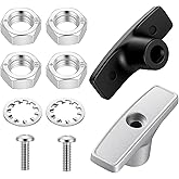 Qulkws 2 Piece RV Sewer Valve Handle Replacement with 4 Nuts 2 Gaskets 2 Screws Metal RV Waste Valve Handle for RVs Sewer Tank Dump Release Valves Extension Rod(Black, Silver)