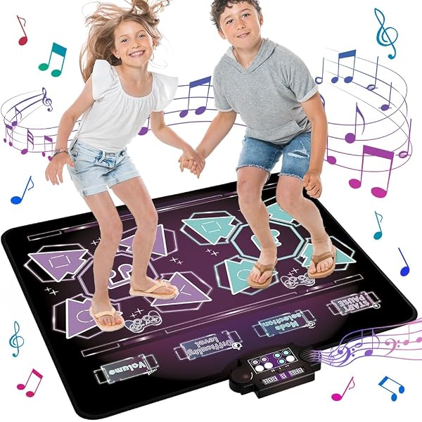 Alfombra De Baile Electrónica Plegable De Doble Jugador Con Luces Y Música | Juego De Baile Interactivo Para Niños, Adolescentes Y Adultos, Ideal Para Fiestas Y Ejercicio En Casa