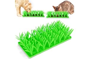 Juome Silicone Grass Mat for Cats - Silicone Cat Grass Slow Food Mat for Indoor Cats, Interactive Cat Dog Food Toy, Cat Foraging Mat Pad Silicone Slow Feeder Food Mat for Pet
