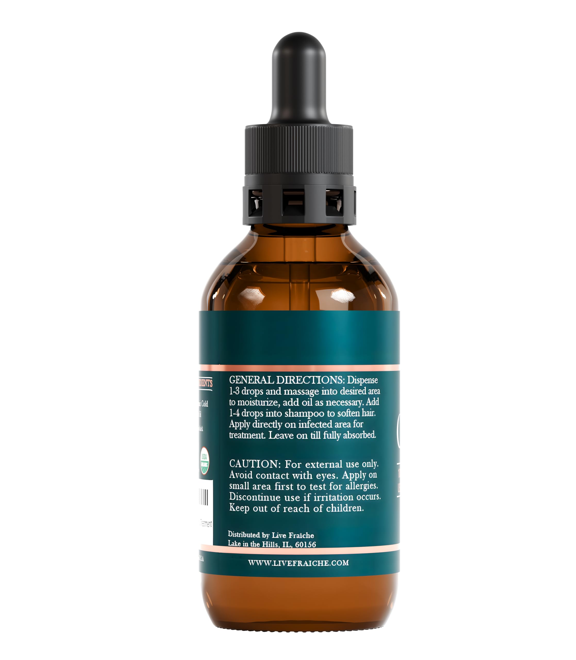 Live Fraiche Organic Castor Oil Lash Serum for Hair Growth, 100% Pure Eyebrow Eyelash Growth Serum, Cold Pressed Hexane Free (2oz Glass Bottle + FILLED Mascara Tube)