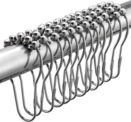 Amazon Com Tasom Roller Decorative Bathroom Shower Curtain Rings