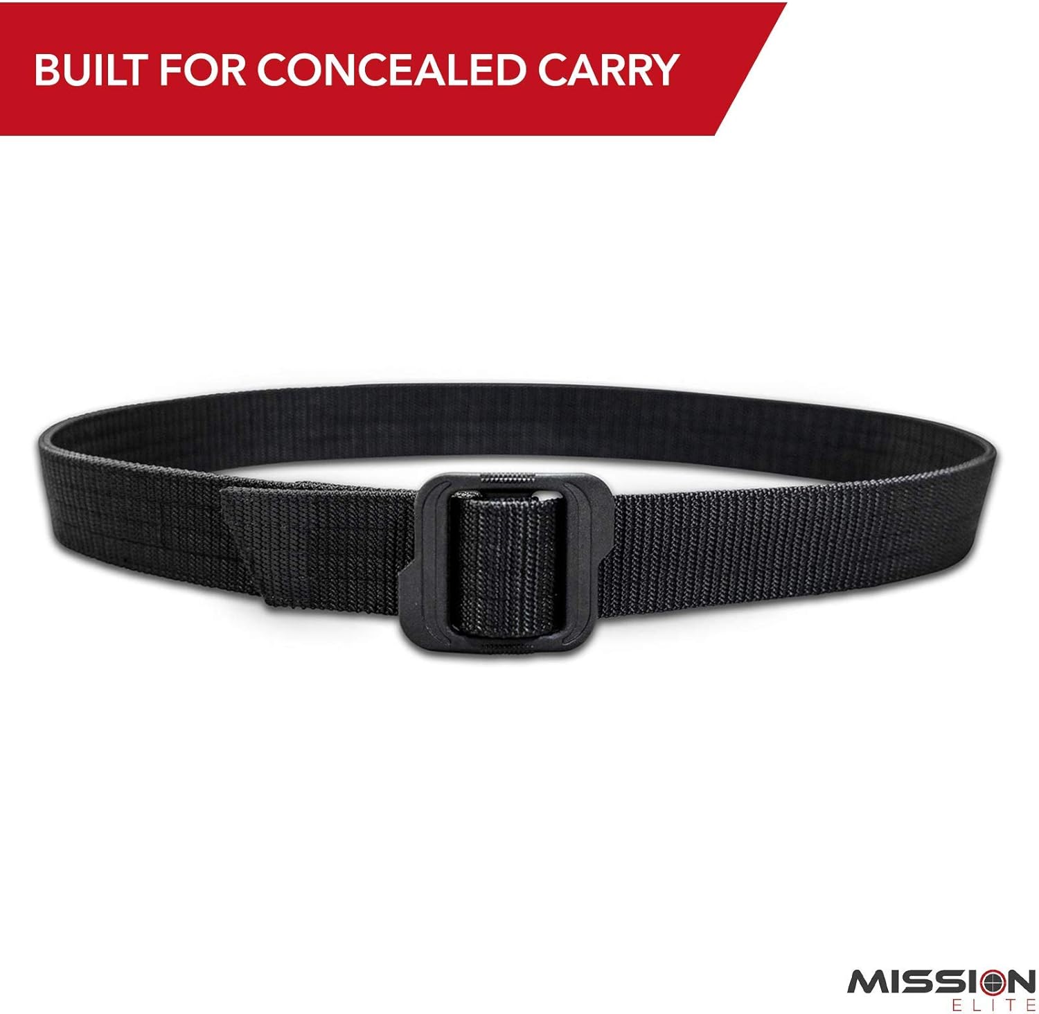 MISSION ELITE Tactical Belt - Heavy Duty EDC Gun Belts for Men - 2-Ply, 1.5 Inch Nylon Survival Belt : Clothing
