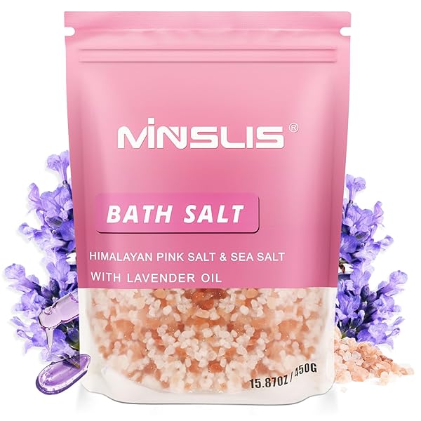MINSLIS BATH SALTS FOR WOMEN RELAXING, HIMALAYAN PINK...