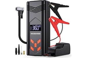 MABAHOO Portable Jump Starter with Air Compressor, 3000A Car Battery Jumper Starter Battery Pack, Jump Box for Car with 150PSI Auto Off Tire Inflator, 12V Car Battery Booster Pack with LCD Display, Light