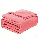 CHERAISA Flannel Fleece Bed Blankets 300GSM,Soft Lightweight Blankets for Bed, Sofa, Couch, Camping,Suitable for All Season Plush Fuzzy Cozy Luxury Microfiber (Pink, Twin(60"x80"))