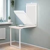 YYmmDQ Folding Wall-Mounted Drop Leaf Table 35"&times;23" Space Saving Decorative Painting On The Back, Household Dining Table Desk for Kitchen, Coffee, Small Spaces, No Assembly Required