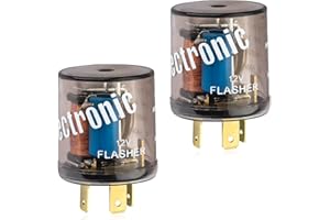 2PCS 12V Flasher Relay,Heavy Duty 3-Pin Turn Signal Relay,Two Prong Round Automotive Relay Only for Fixing Halogen Bulb Frequ