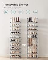 SONGMICS 10-Tier Metal Shoe Rack Storage Organiser Grey 30 x 45 x 174 cm view 3