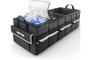 HOTOR Car Organizer - Large Multipurpose Trunk Organizer for SUV, Car, Sedan, with Built-In Leakproof Car Cooler and 7 Pocket