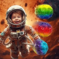 QOUXZ 6 Pack Astro Jump Ball, Multicolored