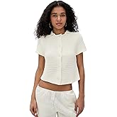 Lioness Women's Ribbed Knit Button Tee