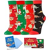 HAPPYPOP Christmas Socks for Kids - Secret Santa Gifts Holiday Sock for Teen Boy Girl 4 Pack