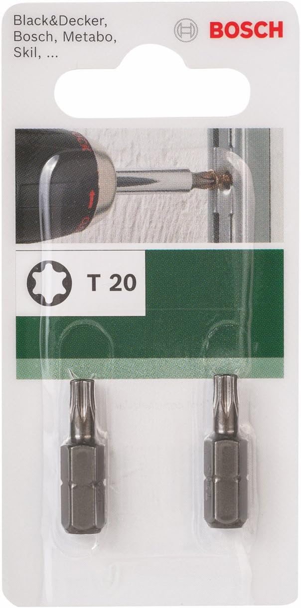 Bosch 2609255934 25mm Torx Screwdriver Bit in Standard Quality T20 (2 Pieces), Multicolor, Variety pack - Image 3