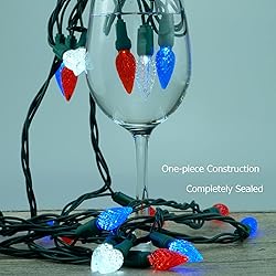 YULETIME Red White Blue One-Piece C6 LED Christmas
