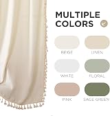 Joydeco Beige Boho Curtains 63 Inch 2 Panels Rod Pocket Light Filtering view 8