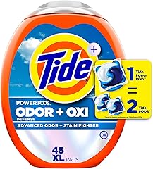 Tide Ultra OXI Power PODS with Odor Eliminators Laundry Detergent Pacs, HE Compatible, Works on Visible and Invisible Dirt, 4