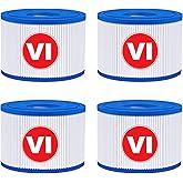 KGC Type VI Hot Tub Spa Filters Compatible with Coleman Saluspa 90352E 58323E 90427E, Lay-Z-Spa Hot Tub Filter Cartridge, Inflatable Hot Tub Filters Replacements (4 Pack)