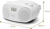 Roberts ZOOMBOXFM AM/FM CD Boombox with Bluetooth White view 2