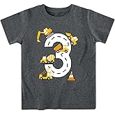 Lovekider 2-5 Years Birthday Boy Shirt Construction Party T-Shirts Excavator Cotton Short Sleeve Tee Dark Grey