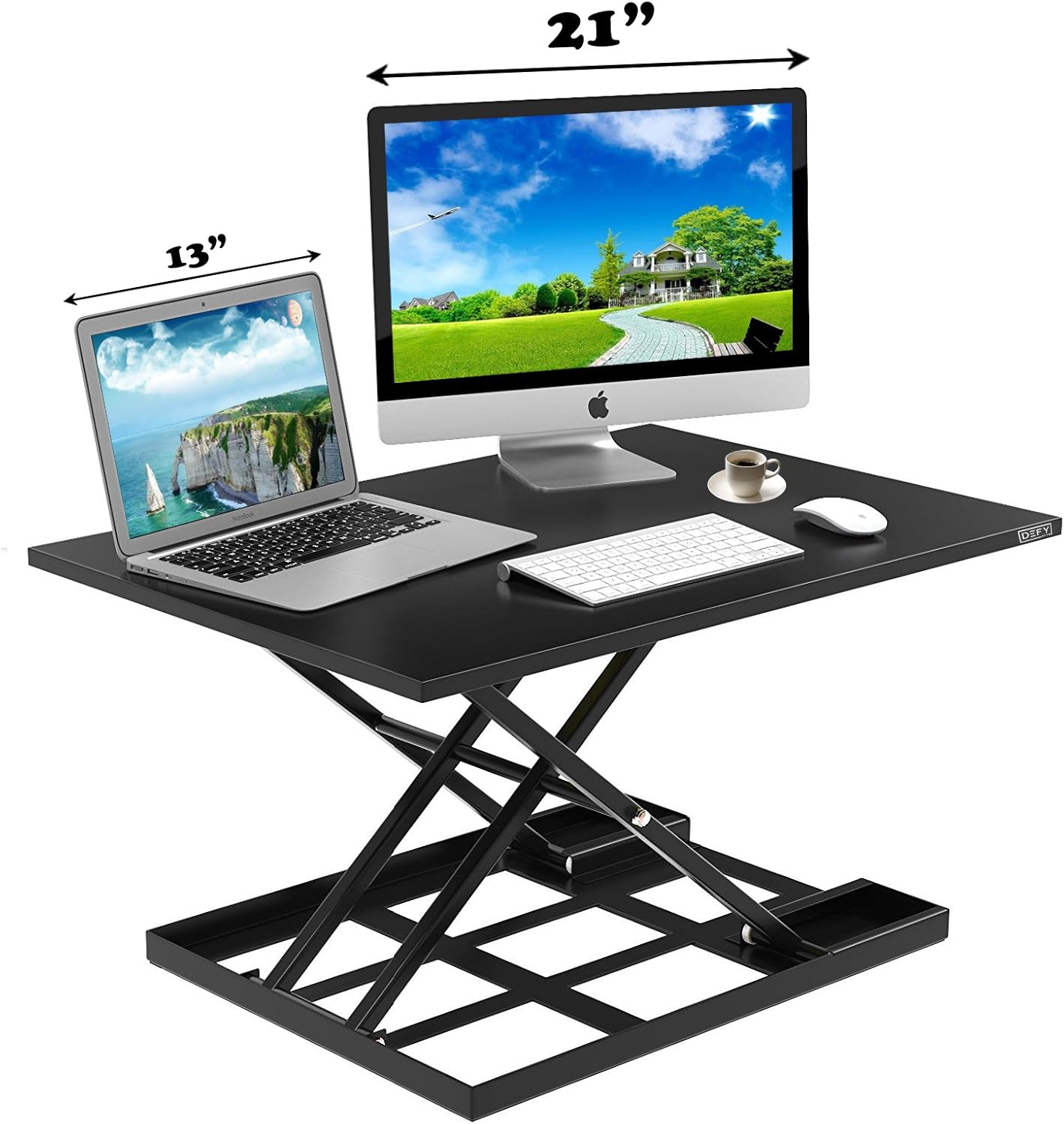 Standing Desk Stand Up Desk Height Adjustable Desk Standing Desk Converter Sit Stand Desk Converter Foldable Desk Adjustable Height Desk Folding Workstation Desk Riser Ergonomic Table Stand - 32 inch : Office Products