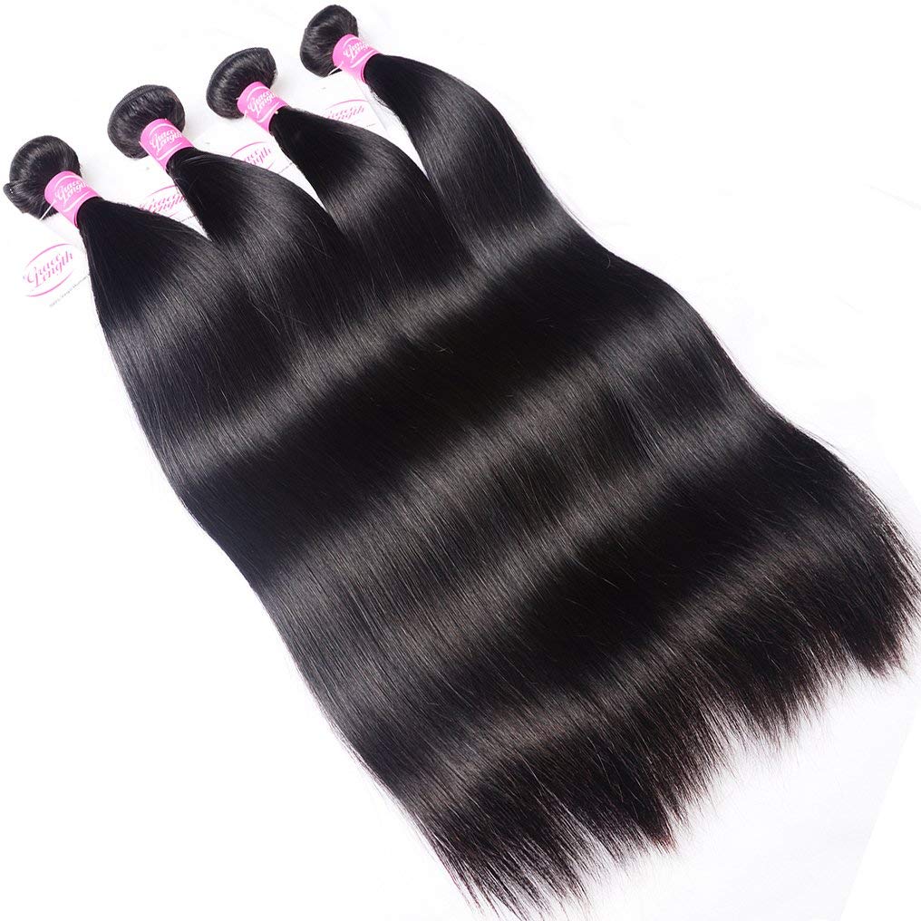 Amazon Com 8a Remy Brazilian Virgin Hair Straight 24 26 28 30