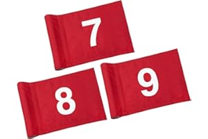 KINGTOP Numbered Golf Flag 8x6 Inch – Upgraded Double Layer 420D Nylon, Double Sided Printing, Tube Inserted – Mini Practice 