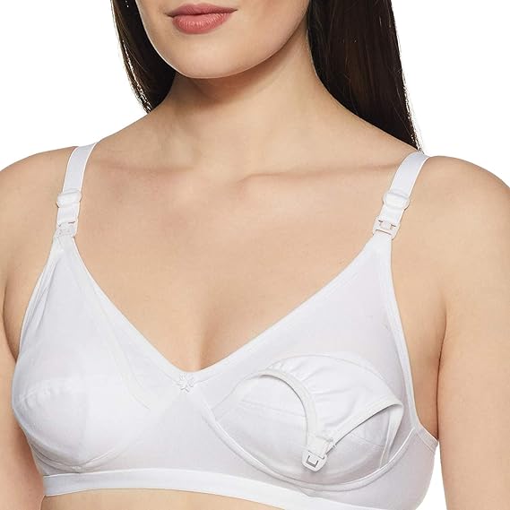 Women's Maternity Bra Full Bust Non Padded Wire Free Nursing Bra Full Cup Bra Easy Breast Feeding