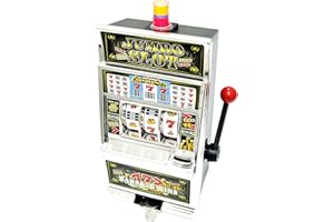 PowerTRC Jumbo Slot Machine Coin Bank | Casino Toy Slots Piggy Bank | Flashing Lights and Jackpot Sounds