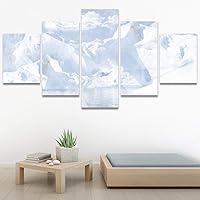 SIGNWIN 5 Panel Canvas Wall Art Modern Art Expressive Farmhouse/Country Landscape Mountain Top Multicolor Photography for Home Decorations Ready to Hang - 60