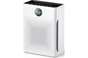 Air Purifiers for Home Large Room up to 2200sq.ft, MOOKA Air purifier for Home Pets with Washable Filter, PM 2.5 Display Air Quality Sensor Air Cleaner for Bedroom, Dorm room, Pets, Office PR1 (White)