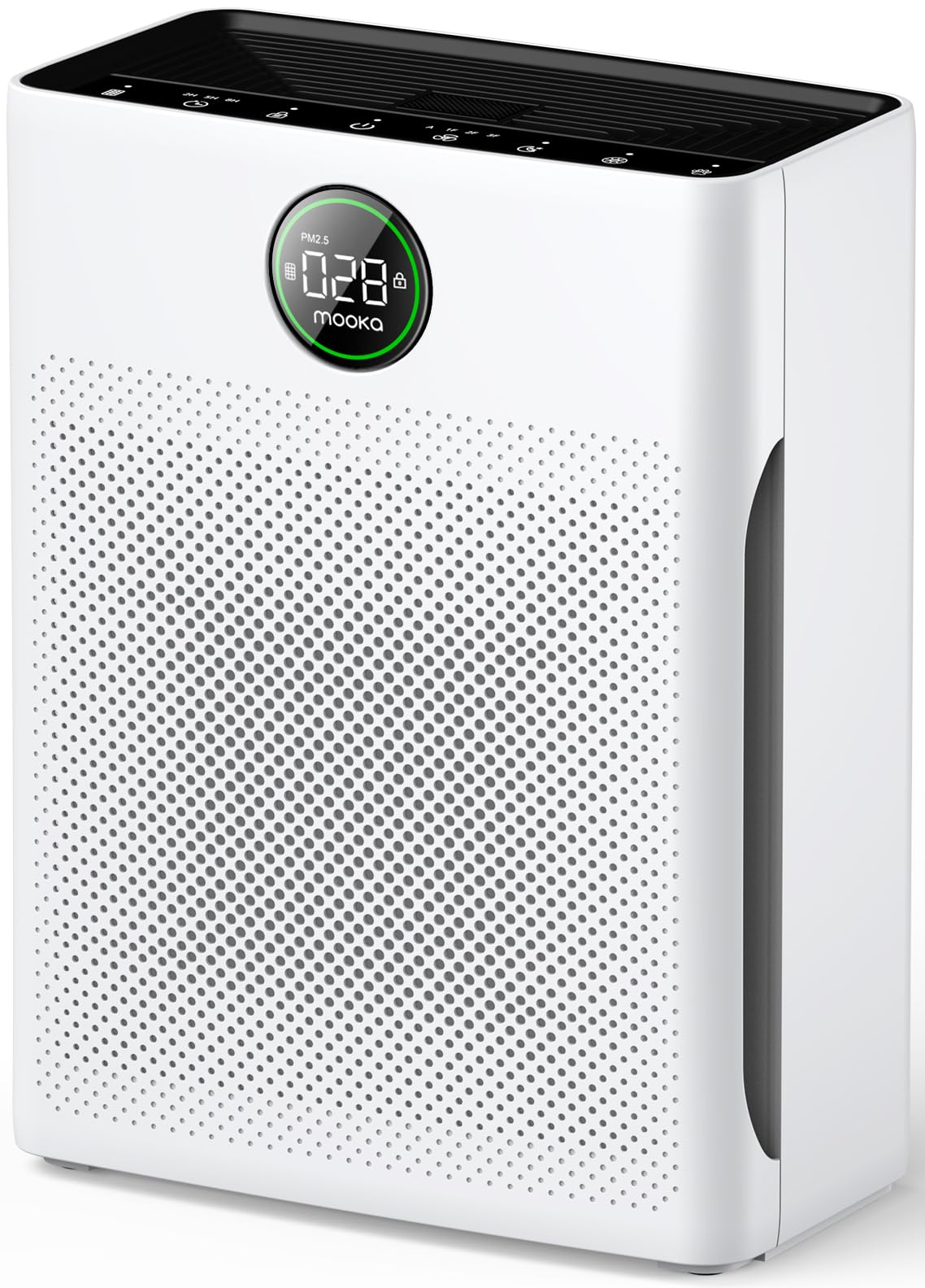 Air Purifiers for Home Large Room up to 2200sq.ft, MOOKA Air purifier for Home Pets with Washable Filter, PM 2.5 Display Air Quality Sensor Air Cleaner for Bedroom, Dorm room, Pets, Office PR1 (White) Image