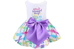 K9meme Halloween Dog Dress for Small Medium Dogs Girls, Soft Pet Skirts Puppy Princess Dresses, Dog Tulle Clothes Female with Cute Bowknot, Doggie Outfits for Holiday Fall Winter Birthday Apparel