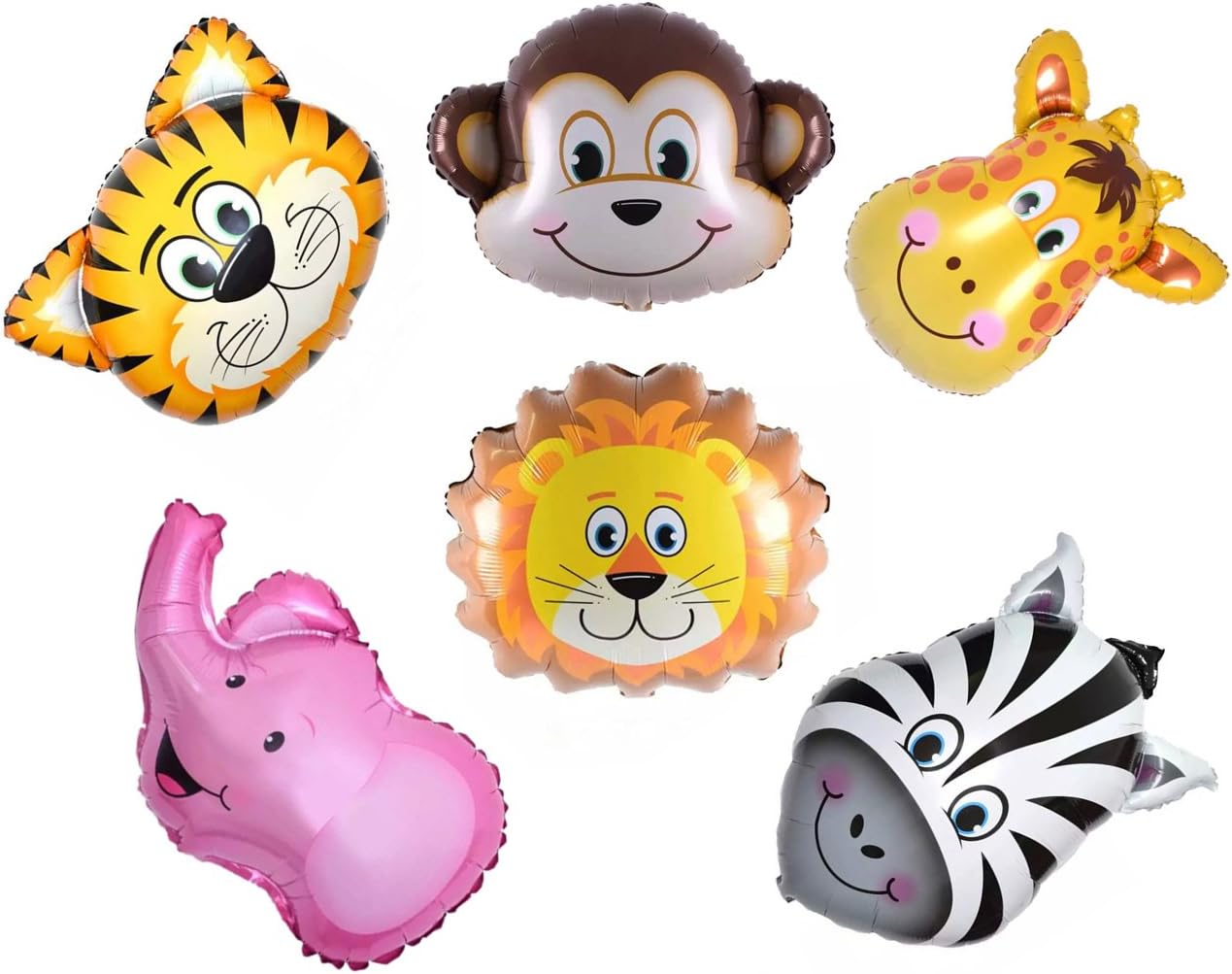 Ximkee Mini-Folienballon-Set im Dschungel-Design, mit Elefant Giraffe