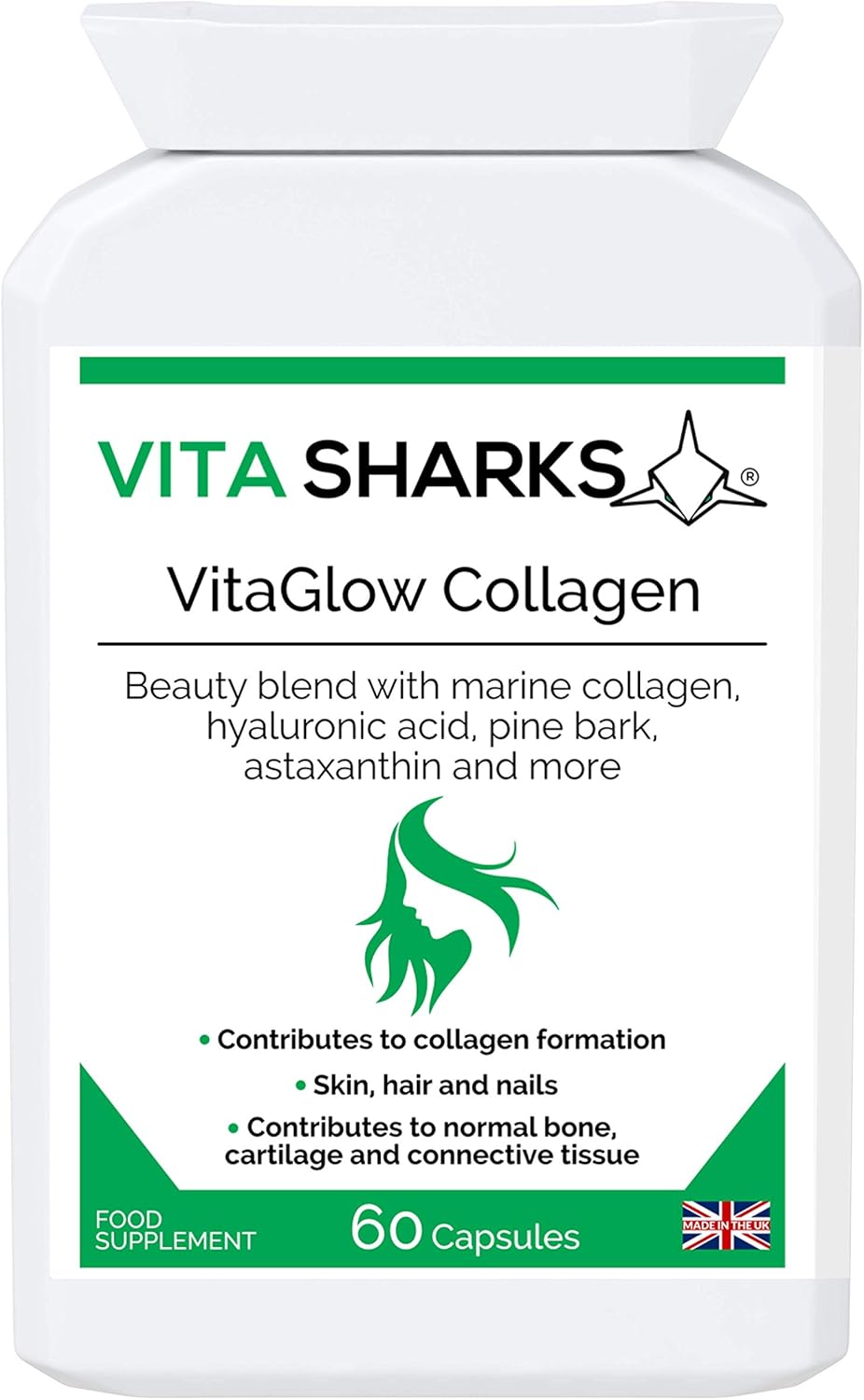 VitaGlow Collagen, Anti-Ageing Tablets with Biotin for Beautiful & Youthful, Glowing Skin, Hair, Nails